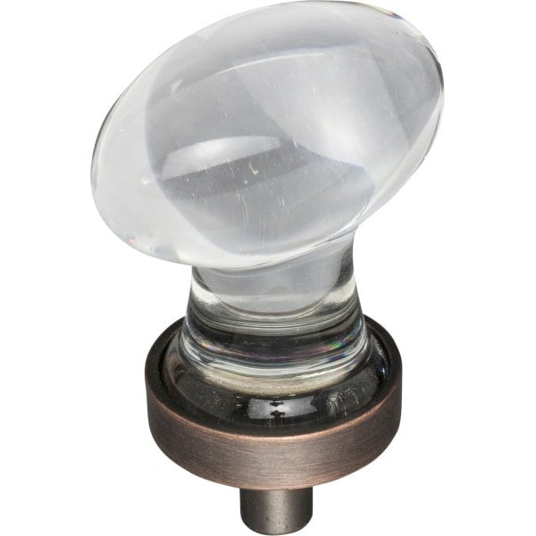 Jeffrey Alexander 1-1/4" Overall Length Brushed Oil Rubbed Bronze Football Glass Harlow Cabinet Knob G110DBAC - main